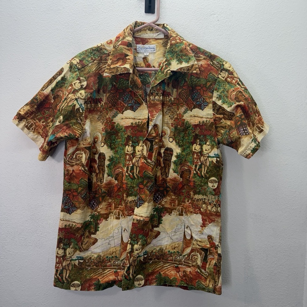 Vintage Duke Kahanamoku Catalina Hawaiian Shirt M Scenic Tiki Aloha 70s Button